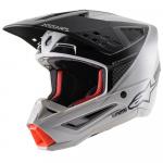 Capacete Alpinestars SM5 Rayon 2021 Cinza Claro/Preto/Prata Fosco