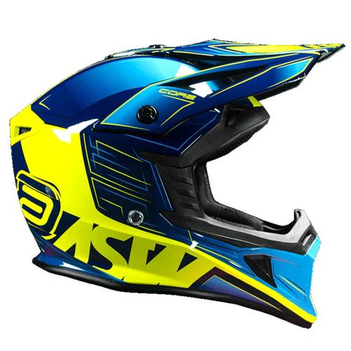 Capacete Asw Core Rush Amarelo/Azul